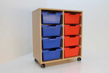 Materialkastenschrank für 8 Kunststoff-Boxen BxHxT 71x80,5x40cm